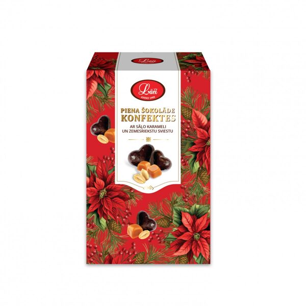 Piena šokolādes konfektes ar sāļo karameli un zemesriekstu sviestu 85g