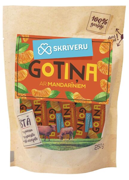 Piena konfekte “Skrīveru Gotiņa” ar mandarīniem 250g