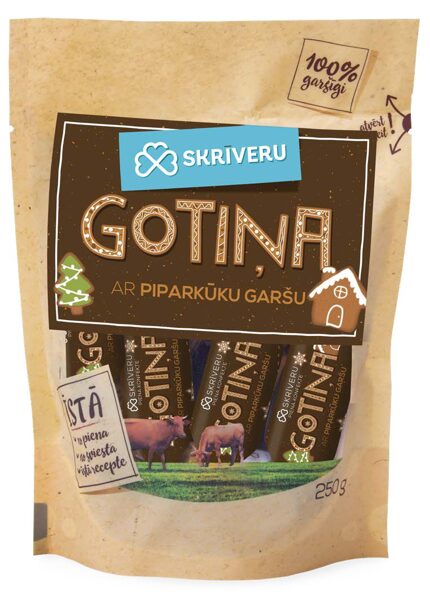 Piena konfekete "Skrīveru Gotiņa" ar piparkūku garšu 250g