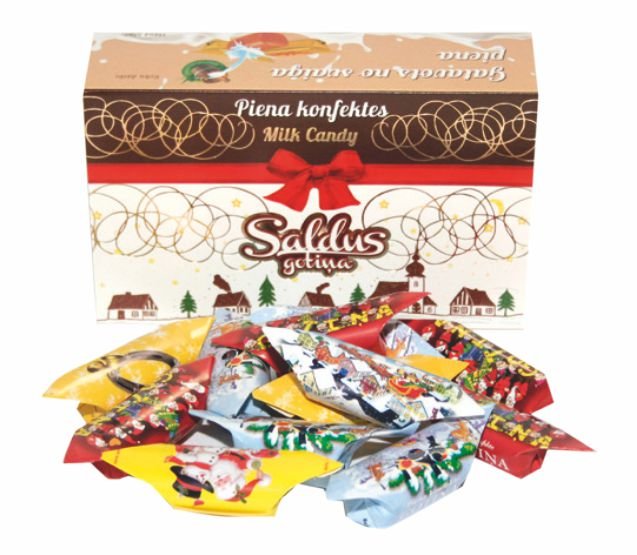 Klasiskās "Piena gotiņas" konfektes svētku iesaiņojumā (300 gr.)