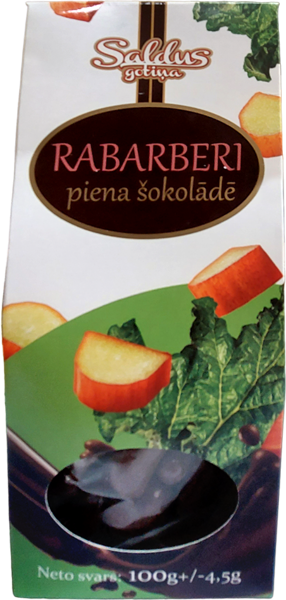RABARBERI piena šokolādē 0,1kg