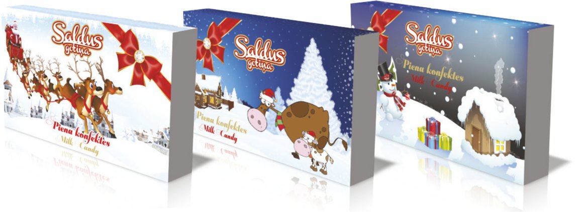 Kastīte piena konfektes "Gotiņa" asorti (300 gr.)